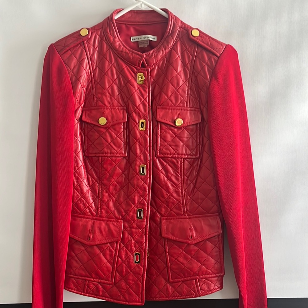 Peter nygard red jacket 100% leather size S